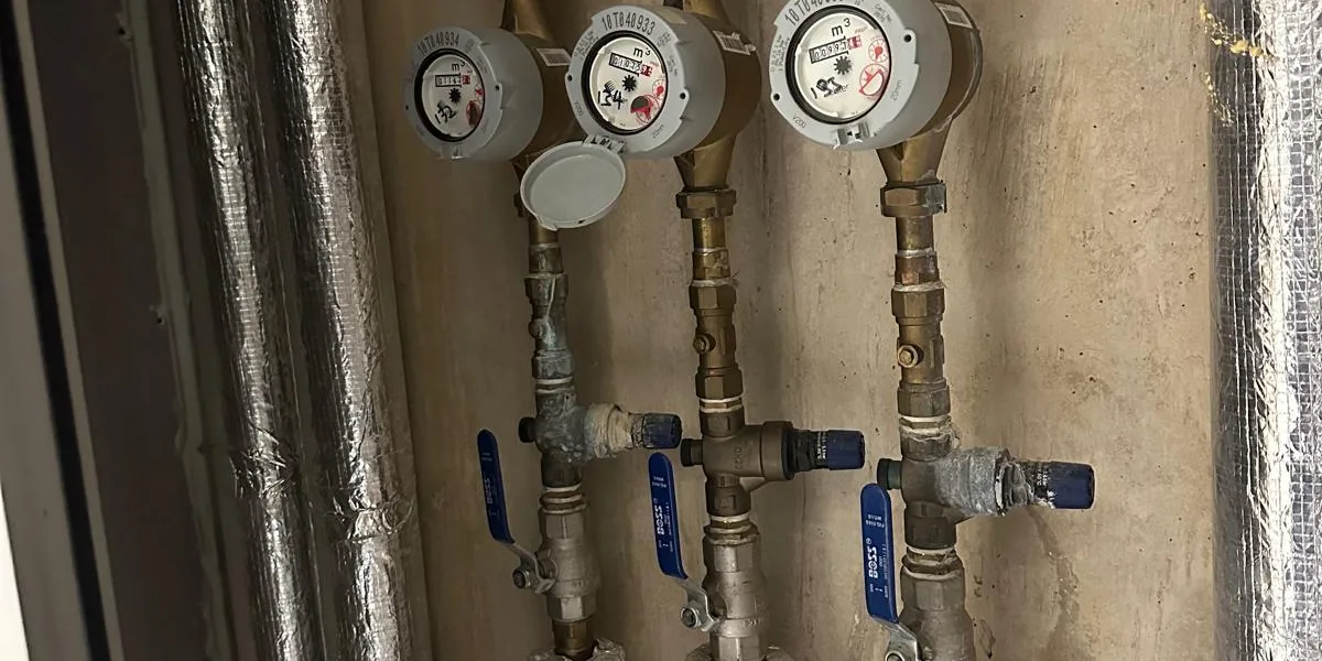 Water meters fitted to a boosted cold water service